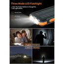 SOLPOWBEN 30000mAh Solar Charger for Cell Phone iPhone, Portable Solar Power Bank with Dual 5V USB Ports, 2 Led Light Flashlight, Compass Battery Pack for Outdoor Camping Hiking (Orange)