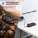Solpowben 20000mAh Solar Power Bank Compatitble for iphone Portable Solar Power Bank with Dual 5V USB Ports 2 Flashlight Compass Battery Pack for Outdoor Camping Hiking(Red)