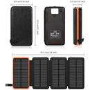 SOLPOWBEN 30000mAh Solar Charger Panels Solar Charger Power Bank with 4 Solar Panels for iPhone, Android, Flashlight Battery Pack for Camping
