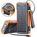 SOLPOWBEN Solar Power Bank, Portable Charger Wireless 3-in-1 Magnetic Charging