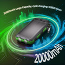 SOLPOWBEN 20000mAh Solar Power Bank Compatitble for iphone Portable Solar Power Bank with Dual 5V USB Ports 2 Flashlight Compass Battery Pack for Outdoor Camping