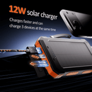SOLPOWBEN 30000mAh Solar Power Bank Compatible for Iphone 17 Cell Phone 12W Portable Charger Power Bank for Outdoor Camping Hiking (Orange)
