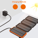 SOLPOWBEN 30000mAh Solar Charger Panels Solar Charger Power Bank with 4 Solar Panels for iPhone, Android, Flashlight Battery Pack for Camping