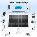 Solar Panel for Security Camera, 7W High-Efficiency Solar Cells, Camera Solar Panel Charger with IP65 Waterproof, Flexible Adjustment Bracket, 10ft Cable Compatible with DC 5V/1.5A Type-C & Micro USB