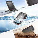 Solpowben 20000mAh Solar Power Bank Compatitble for iphone Portable Solar Power Bank with Dual 5V USB Ports 2 Flashlight Compass Battery Pack