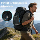 Solar Power Bank 20000mAh, Solar Charger Portable Phone Charger with 4 Built-in Cables, USB-C Fast Charging, Waterproof Battery Pack with Dual Flashlight for Camping Hiking Travel Storm Emergency