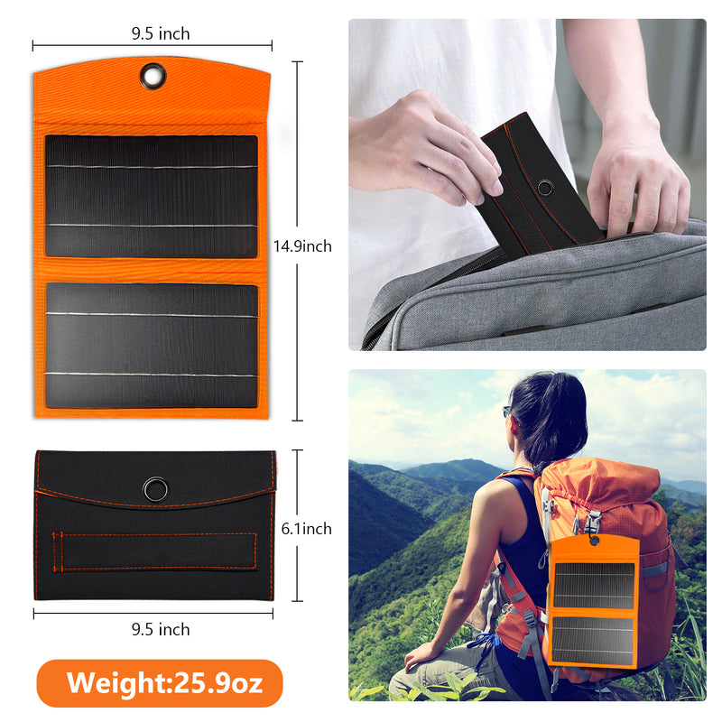 Solar-Charger-Power-Bank - Portable Charger with 3 Fast Charging USB-A/USB-C Ports(5V/3A Max), 20W Outdoor Foldable Solar Panel Built-in 20000mAh Battery Bank with Flashlight for Camping Travel