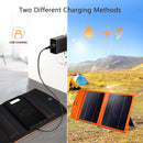 Solar-Charger-Power-Bank - Portable Charger with 3 Fast Charging USB-A/USB-C Ports(5V/3A Max), 20W Outdoor Foldable Solar Panel Built-in 20000mAh Battery Bank with Flashlight for Camping Travel