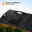 Solar-Charger-Power-Bank - Portable Charger with 3 Fast Charging USB-A/USB-C Ports(5V/3A Max), 20W Outdoor Foldable Solar Panel Built-in 20000mAh Battery Bank with Flashlight for Camping Travel