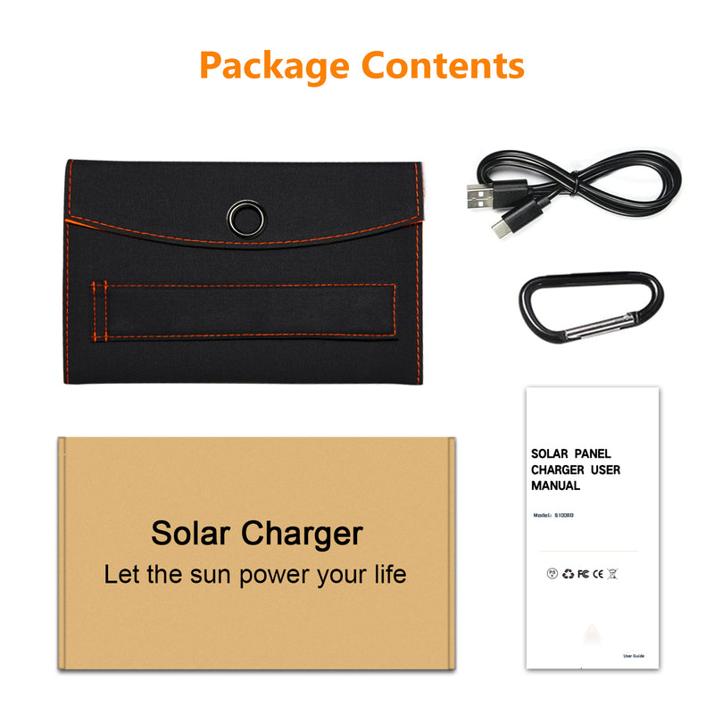 Solar-Charger-Power-Bank - Portable Charger with 3 Fast Charging USB-A/USB-C Ports(5V/3A Max), 20W Outdoor Foldable Solar Panel Built-in 20000mAh Battery Bank with Flashlight for Camping Travel
