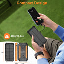 Solar-Charger-Power-Bank - YELOMIN 42800mAh Portable Charger, QC 3.0 Fast Charger 15W Three Outputs Two Inputs Built-in Dual Led Flashlights Compatible with All Mobile Devices for Camping Travel