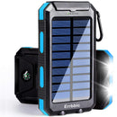 Solar Power Bank Portable Charger 20000mah Waterproof Battery Backup Charger Solar Phone Charger with Dual LED Flashlights and Compass for All CellPhones, Tablets, and Electronic Devices