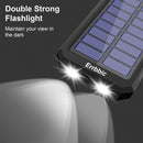 Solar Charger 20000mAh Solar Power Bank Waterproof Portable External Backup Battery Charger Built-in Dual USB/Flashlight for All Cell Phone, Tablet, and Electronic Devices(Black)