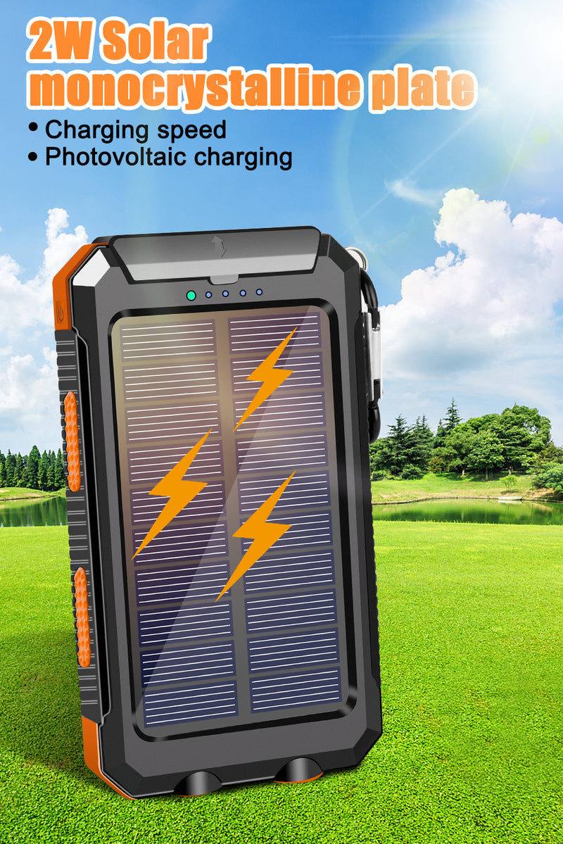Suscell Solar Charger,20000mAh Solar Power Bank,Waterproof Portable Charger with Dual 5V USB Port/LED Flashlight