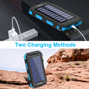Solar Power Bank Portable Charger 20000mah Waterproof Battery Backup Charger Solar Phone Charger with Dual LED Flashlights and Compass for All CellPhones, Tablets, and Electronic Devices