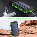 Solar Charger, 20000mAh Solar Power Bank Waterproof Portable Charger External Battery Packs with Dual 2 USB/LED Flashlights Port for All Cellphones, Tablets, and Electronic Devices