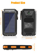 Suscell Solar Charger,20000mAh Solar Power Bank,Waterproof Portable Charger with Dual 5V USB Port/LED Flashlight