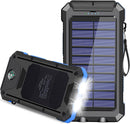 Solar Charger, 30000mAh USB C Portable Solar Power Bank with Dual USB/LED Flashlights, Waterproof External Backup Battery Pack Charger for Cellphone, Tablets and Electronic Device