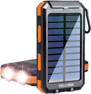 Solar Charger, 38800mAh Portable Solar Power Bank for All Cellphones, Waterproof Battery Pack, Outdoor External Backup Power Charger Dual USB 5V Outputs/LED Flashlights, Perfect for Camping Travel