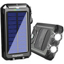 Kepswin 20000mAh Portable Solar Power Bank Compatible with iPhone, Tablet, Android, Suitable for Outdoor Camping