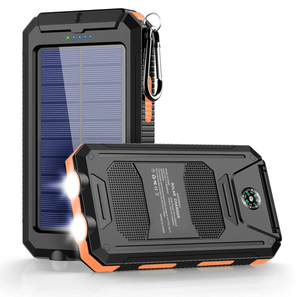 Annero 20000mAh Solar Power Bank Built in Dual Flashlights for Camping Outdoor Activity