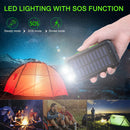 YELOMIN 20000mAh Waterproof Solar Power Bank,External Backup Pack Battery Dual USB Outputs/LED Flashlights, Suitable for Outdoor Camping (Green)