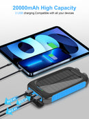 Suscell Portable Solar Power Bank 20000mAh USB-C External Backup Battery Power Pack