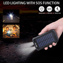 YELOMIN 20000mAh Portable Waterproof Solar Power Bank for Cellphones Tablets & Outdoor, External Backup Pack Battery Dual USB Outputs/LED Flashlights