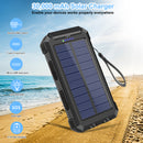 Annero 30000mAh Solar Charger with Dual USB/LED Flashlight/Compass