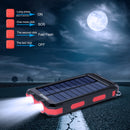 Solar Charger 20000mAh Portable Solar Power Bank Waterproof External Backup Battery Power Pack Charger Dual USB with 2 LED Flashlight for Cell Phone and Other Electronic Devices