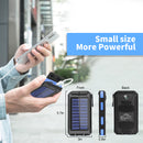 Solar Charger Portable Solar Power Bank for Cell Phone Waterproof External Backup Battery Power Pack Charger Built-in Dual USB/Flashlight