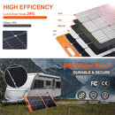 Portable Solar Panel 100W for Camping Hiking Off-Grid Living 5V USB 18V DC Output