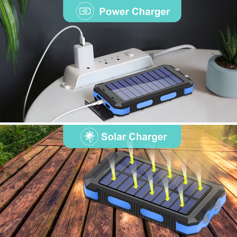 2025 Super 30000mAh Solar Power Bank With 4 USB Ports & Wireless Charger For Phones