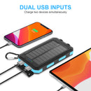 Annero 20000mAh Solar Charger with Dual LED Flashlights for Outdoor Camping Travel