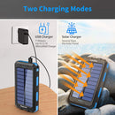 Kepswin 20000mAh Portable Solar Power Bank with 2 USB/LED Flashlights Compatible with iPhone, Tablet, Android, Suitable for Outdoor Camping