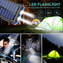 Solar Charger, 30000mAh USB C Portable Solar Power Bank with Dual USB/LED Flashlights, Waterproof External Backup Battery Pack Charger for Cellphone, Tablets and Electronic Device