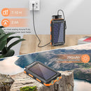Solar Charger, 38800mAh Portable Solar Power Bank for All Cellphones, Waterproof Battery Pack, Outdoor External Backup Power Charger Dual USB 5V Outputs/LED Flashlights, Perfect for Camping Travel