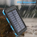 Saraupup Solar Charger 38800mAh Portable Fast Charger Dual USB Port Built-in Led Flashlight and Compass
