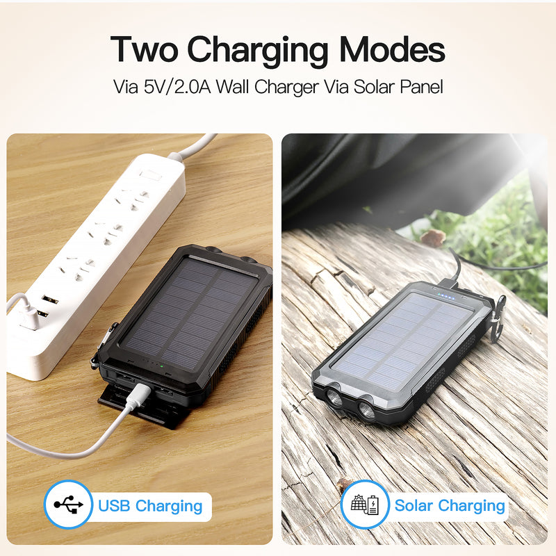 Suscell Solar Charger Power Bank 20,000mAh