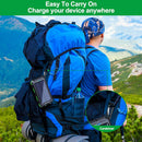 YELOMIN 20000mAh Waterproof Solar Power Bank,External Backup Pack Battery Dual USB Outputs/LED Flashlights, Suitable for Outdoor Camping (Green)