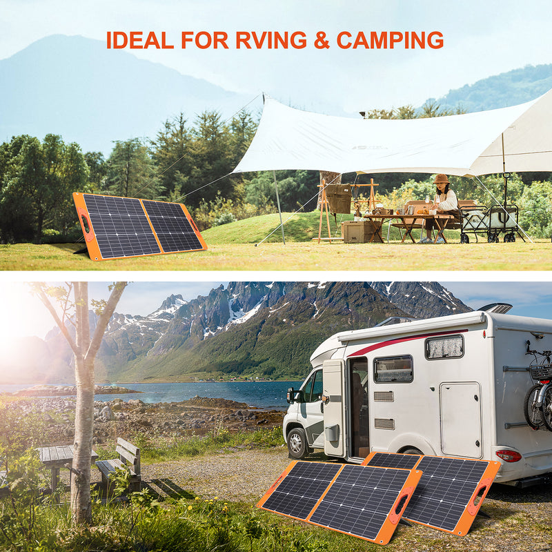 solar panel camping Portable Solar Panel 100W for Camping Hiking Off-Grid Living 5V USB 18