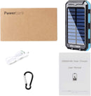 YELOMIN 20000mAh Portable Outdoor Solar Charger, Camping Waterproof Backup Battery Pack with Dual USB 5V Outputs/LED Flashlights and Compass