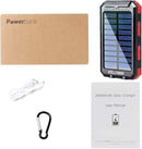 YELOMIN 20000mAh Portable Waterproof Solar Power Bank Built-in Dual USB Outputs/LED Flashlights, Suitable for Outdoor Camping Travel