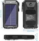 Kepswin 20000mAh Portable Solar Power Bank Compatible with iPhone, Tablet, Android, Suitable for Outdoor Camping