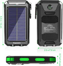 Kepswin 20000mAh Portable Solar Power Bank Compatible with iPhone, Tablet, Android, Suitable for Outdoor Camping