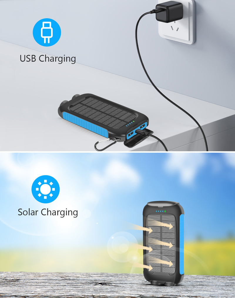 Annero 36800mAh Solar Charger Power Bank for Camping Travel Outdoor Activities