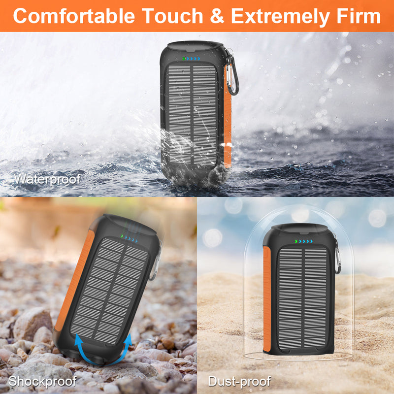 Portable Waterproof Shockproof Dust-proof Solar Power Bank