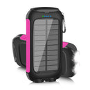 Quacoa 10000/20000mAh Portable Waterproof Solar Power Bank Dual USB with 2 LED Flashlights
