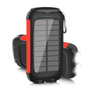 Quacoa 10000/20000mAh Portable Waterproof Solar Power Bank Dual USB with 2 LED Flashlights