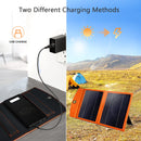 Quacoa 10W Outdoor Portable Solar Panel with 20000mAh Power Bank Dual USB with Flashlight